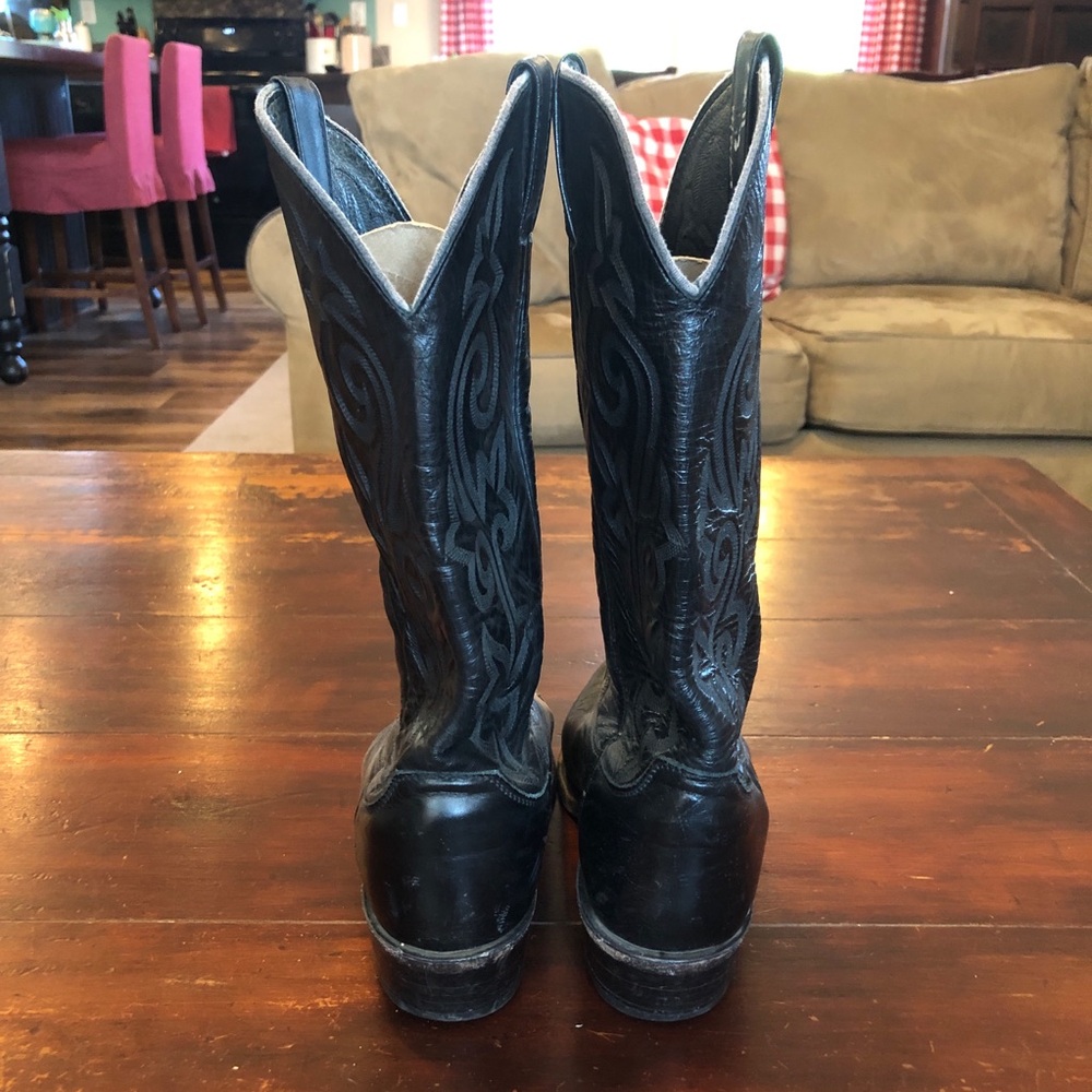 Men’s Justin Cowboy / Western Boots, Black, 7.5D - Picture 4 of 8